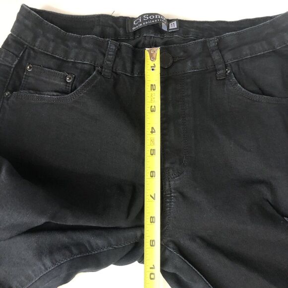 Ci Sono Denim Collection Black Women's Distressed Jeans Size 11 - Picture 6 of 15